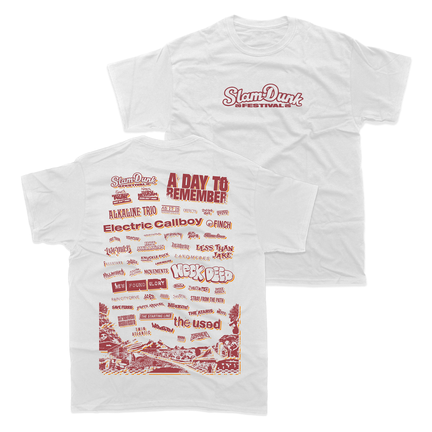 White event t-shirt with band names for 2025 EVENT T-SHIRT (WHITE) product