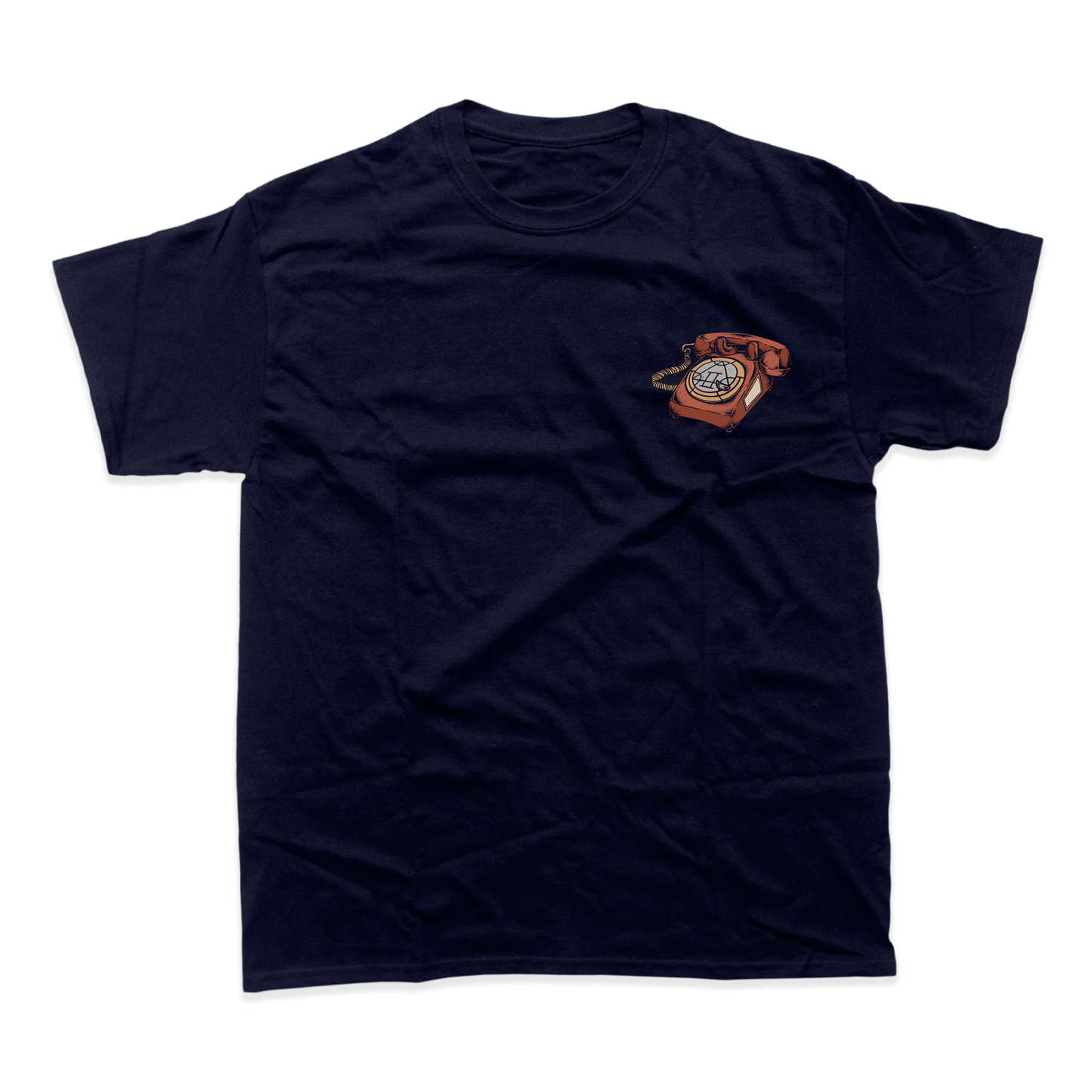 Navy Dial Tones T-Shirt featuring a small logo on the chest in stylish printed design