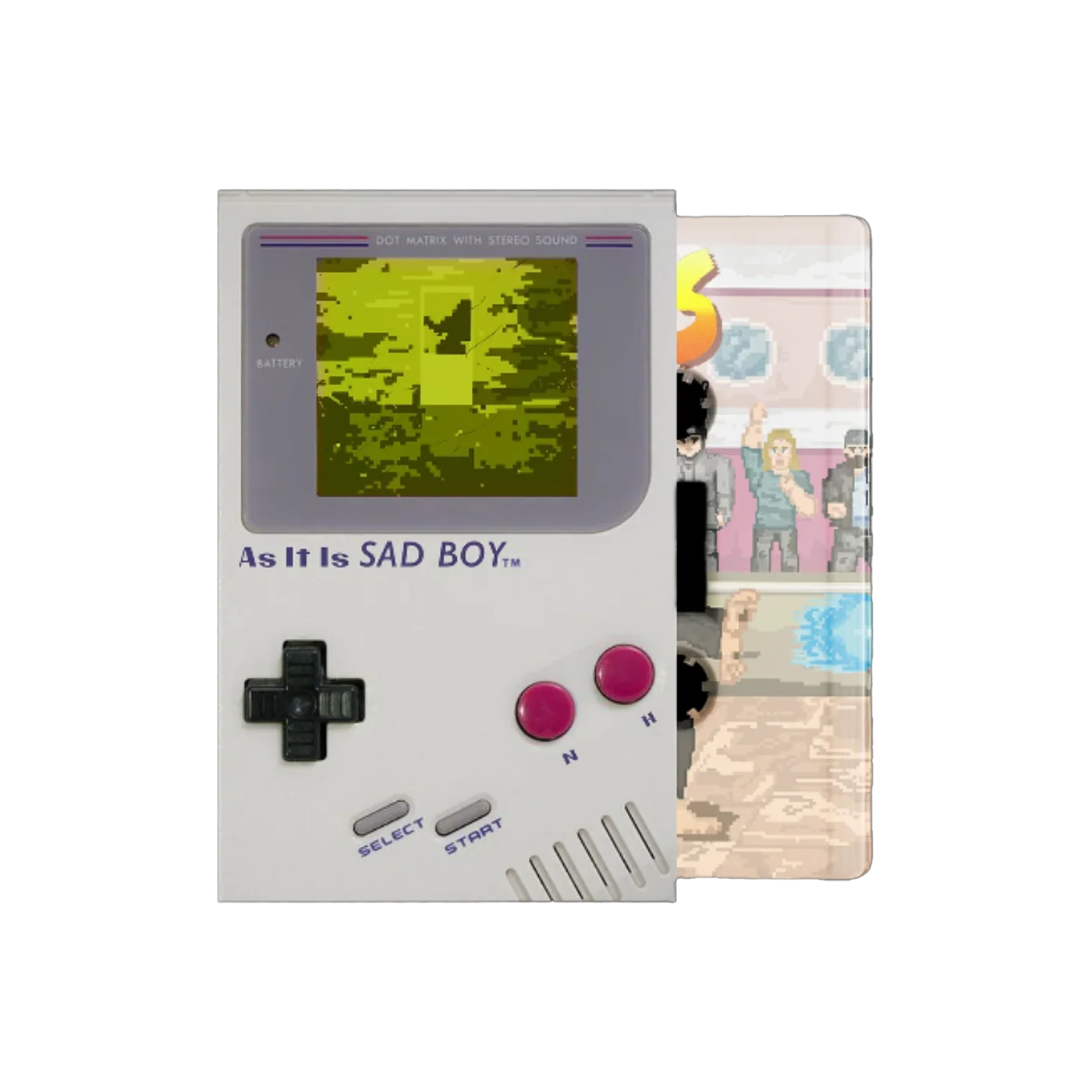 White handheld game console from AS IT IS - Never Happy, Ever After - Cassette featuring harder sound