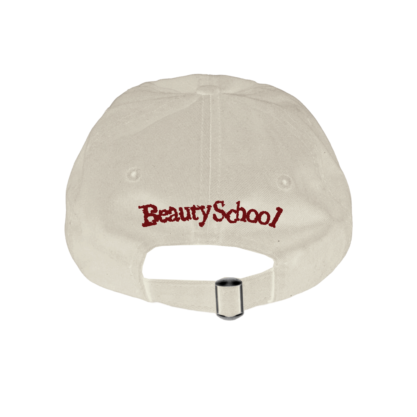 Beige beauty school plane cap with adjustable strap for stylish headwear