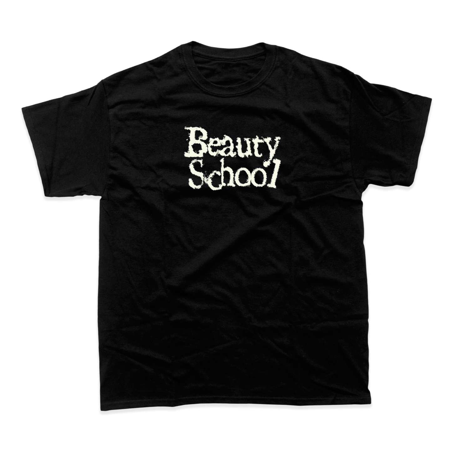 Black Beauty School Logo T-Shirt featuring bold beauty school logo design