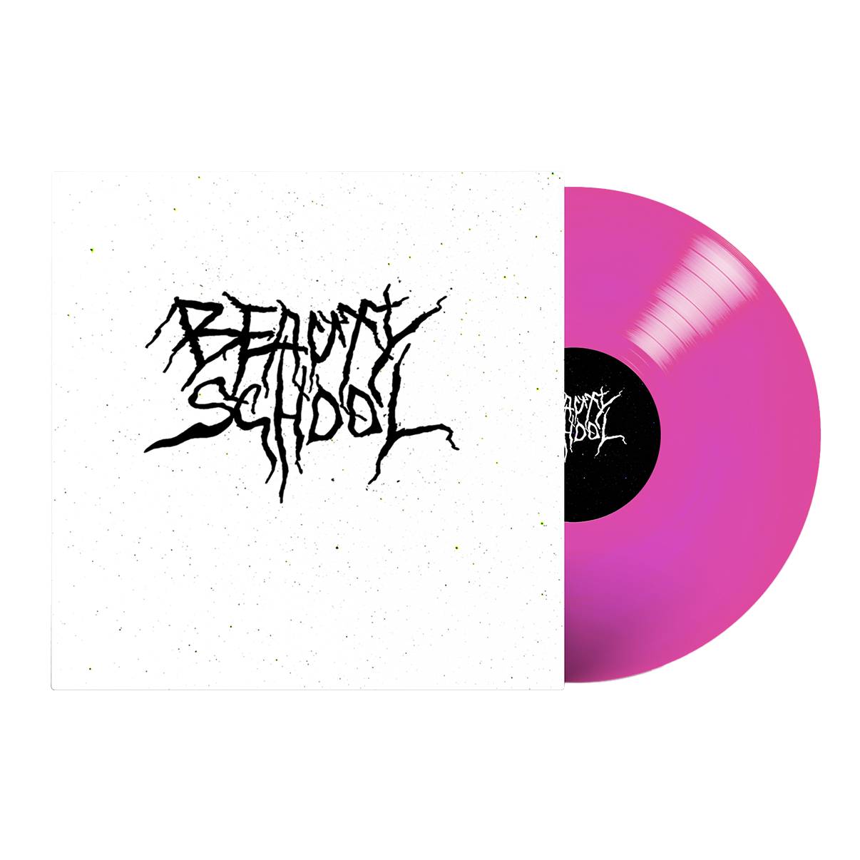 Neon pink vinyl record with cover from Beauty School Slam Dunk EP 12
