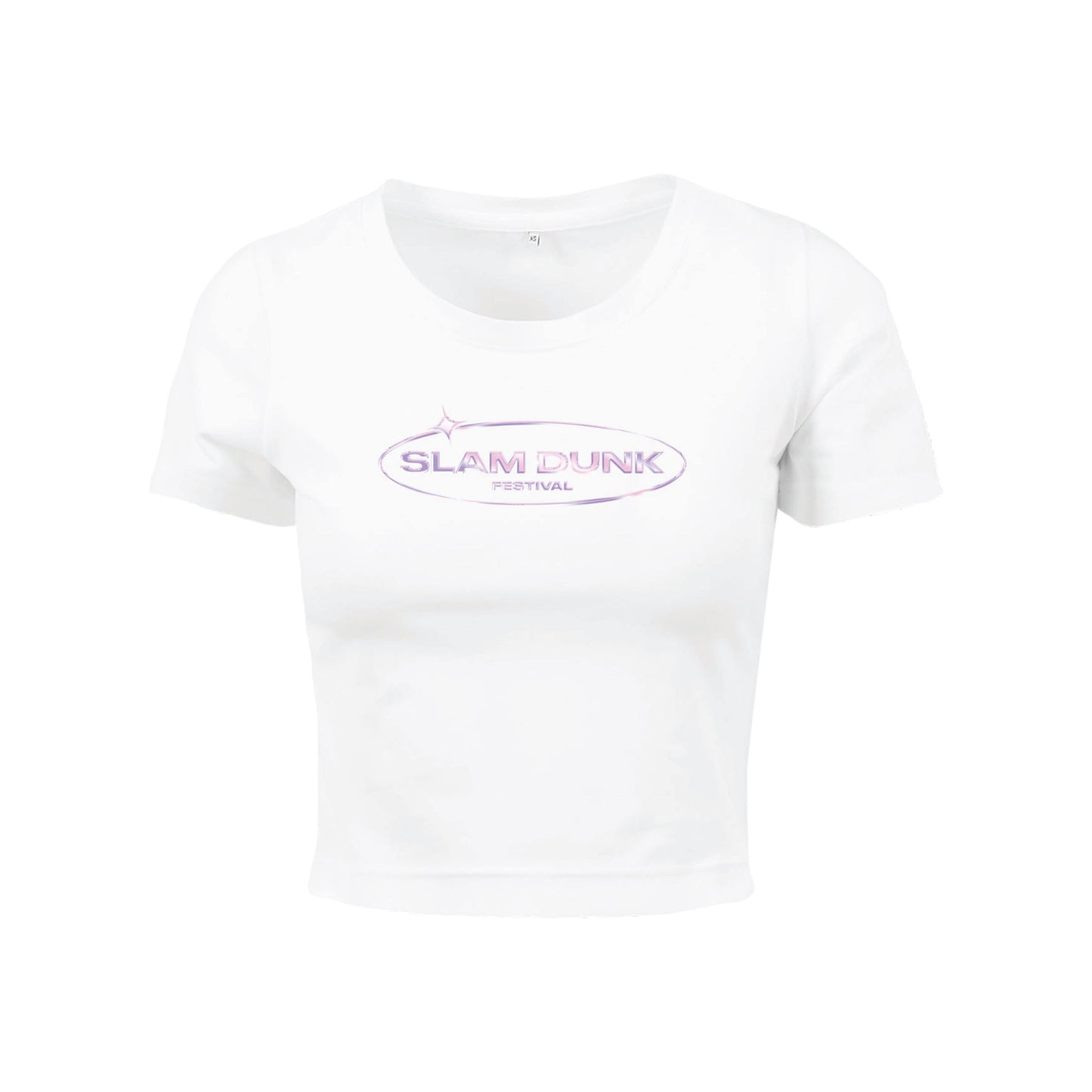 White Cali Festival Crop t-shirt featuring Slam Dunk logo on the front