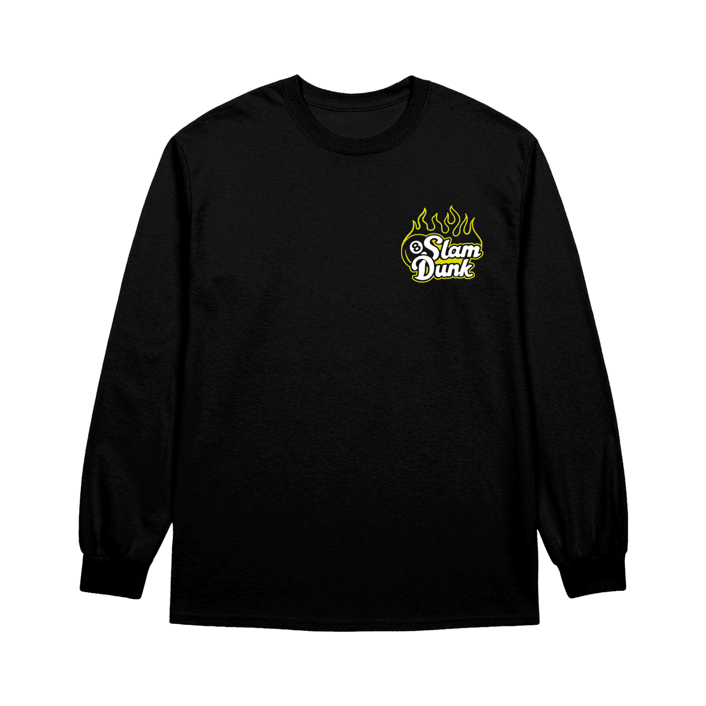 Black long-sleeved shirt with Slam Dunk logo and printed design for stylish fans