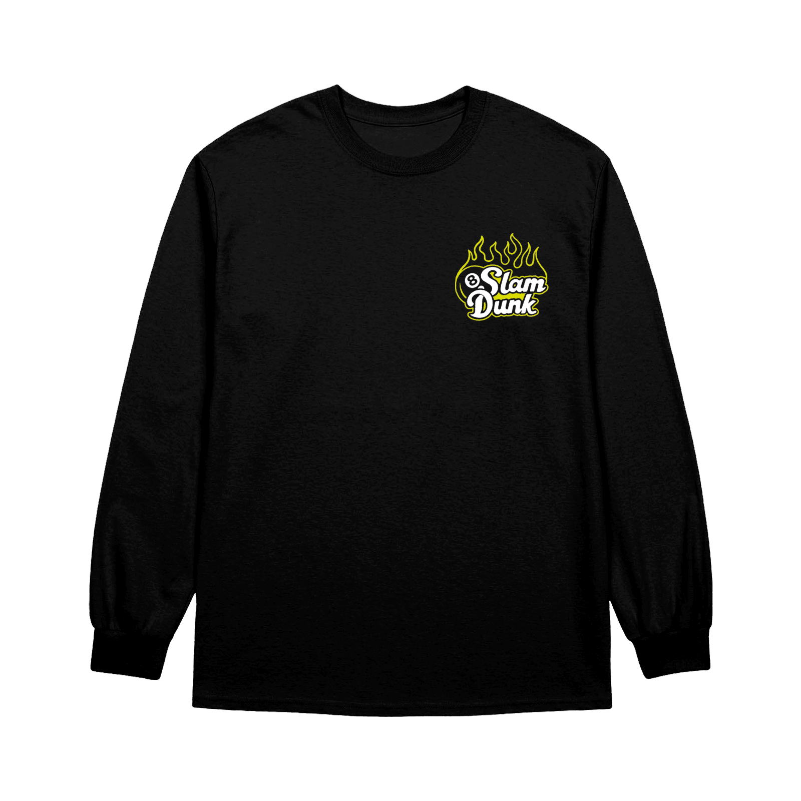 Black long-sleeved shirt with Slam Dunk logo and printed design for stylish fans