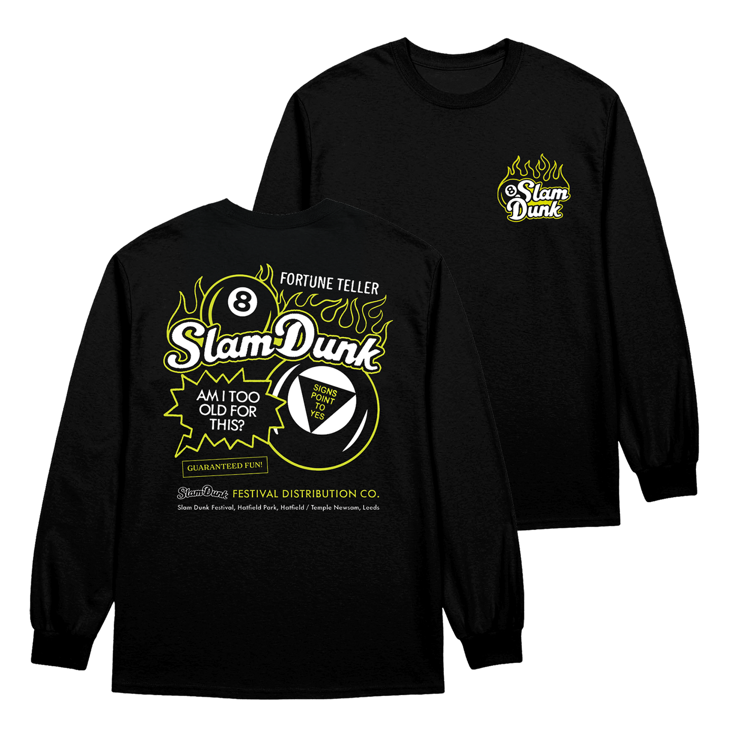 Black SLAM DUNK 8 BALL LONGSLEEVE with stylish printed design on front