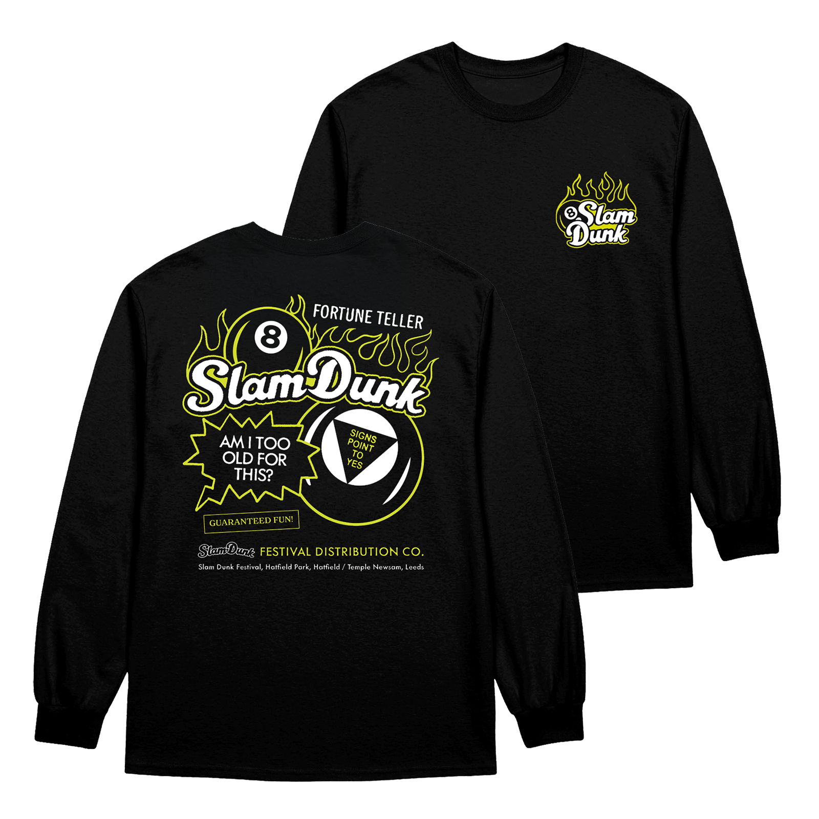 Black SLAM DUNK 8 BALL LONGSLEEVE with stylish printed design on front