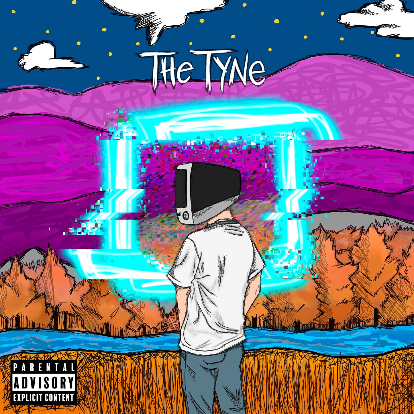 Surreal album cover art for The Tyne - Born On The Internet Digital, a slam dunk record