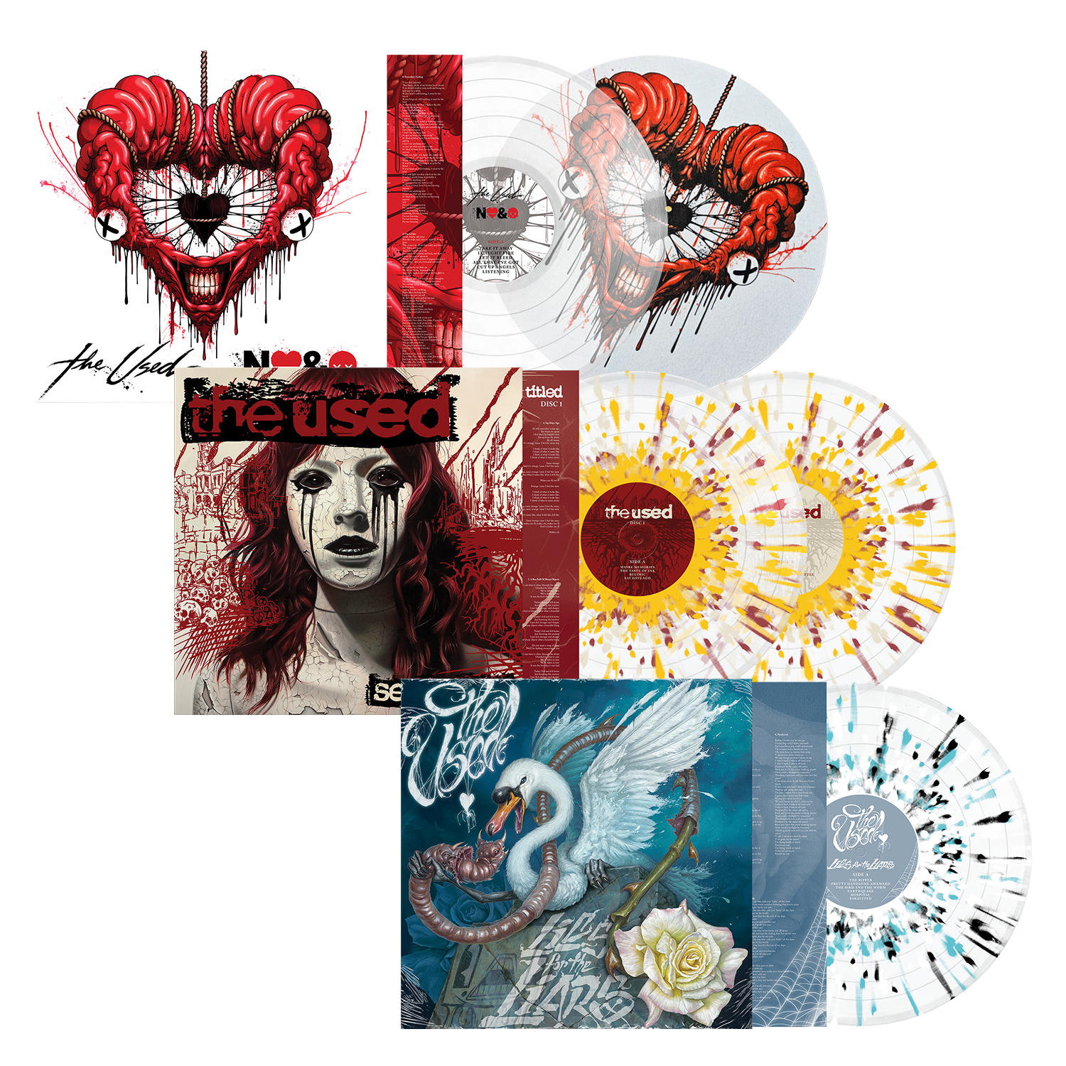 The Used 25 Years Vinyl Bundle with Slam Dunk UK/EU Exclusive Glass Clear Records