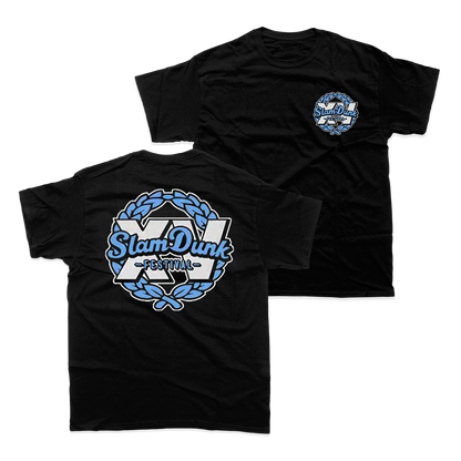 Black t-shirt featuring Slam Dunk logo for 15th Anniversary Event merchandise