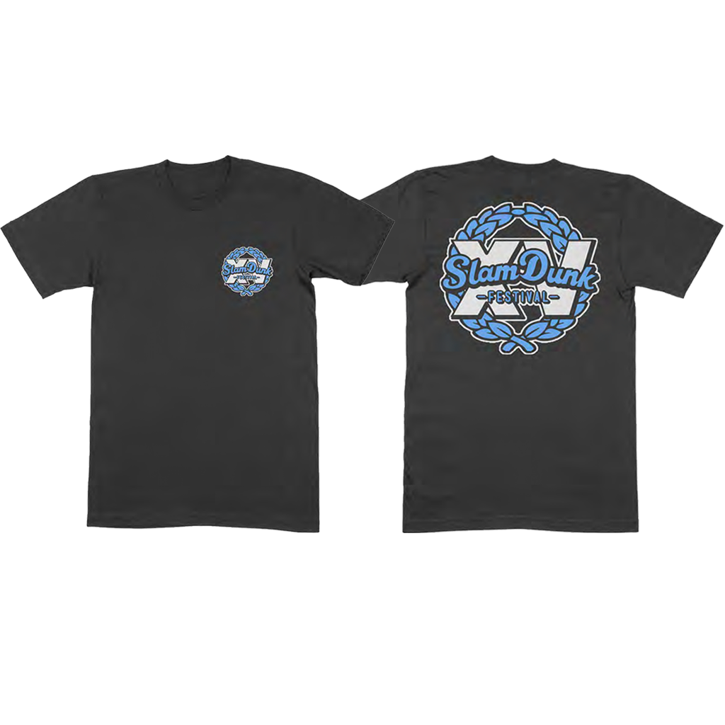Black t-shirt featuring blue and white Slam Dunk logo for 15th Anniversary Event