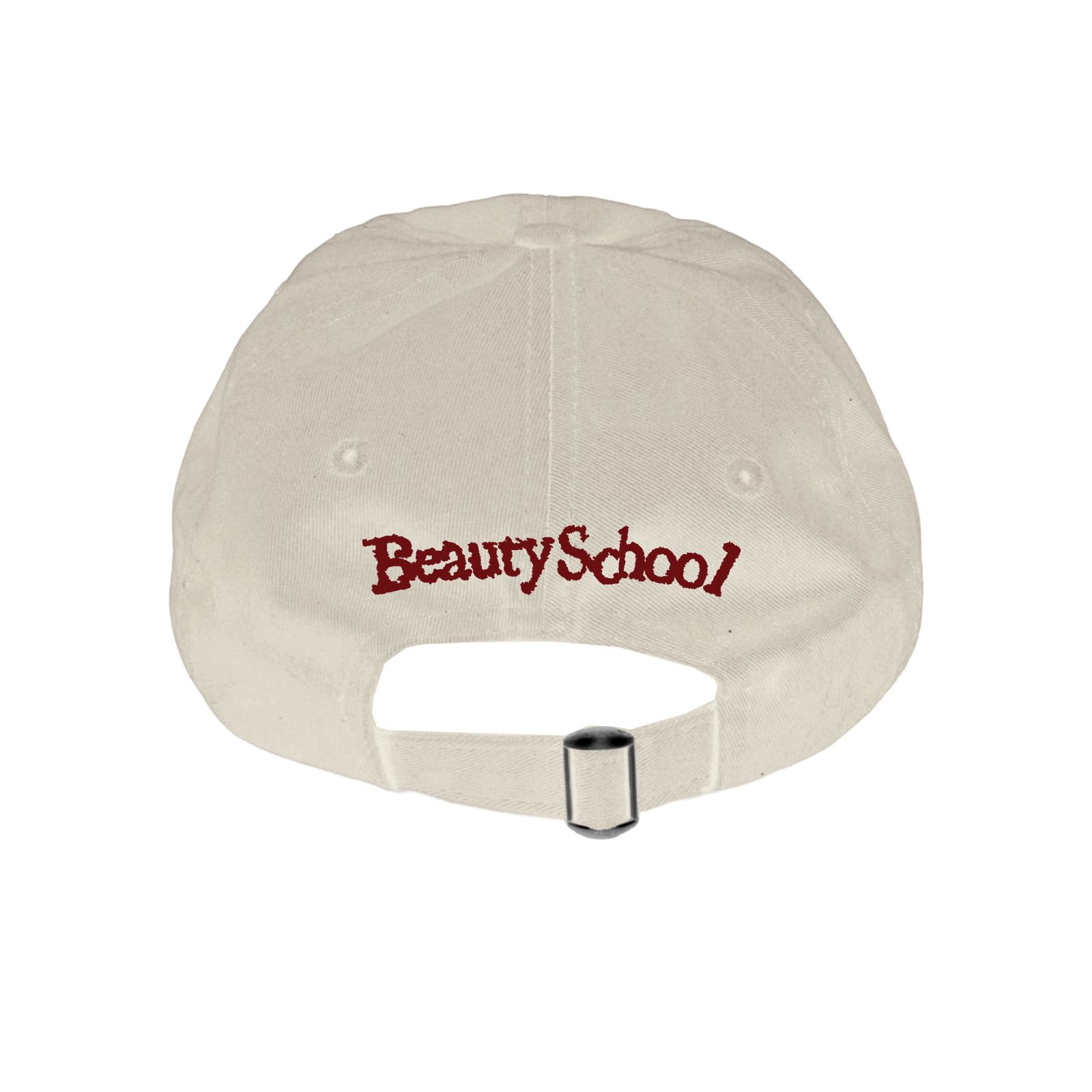 Beige beauty school plane cap with adjustable strap for stylish headwear