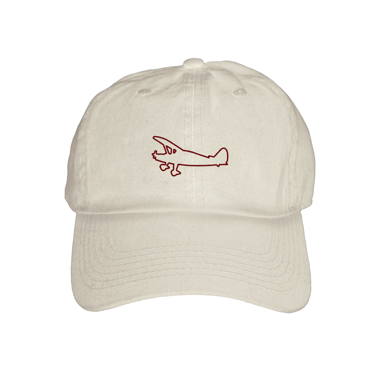 White beauty school plane cap featuring airplane design, perfect for casual wear