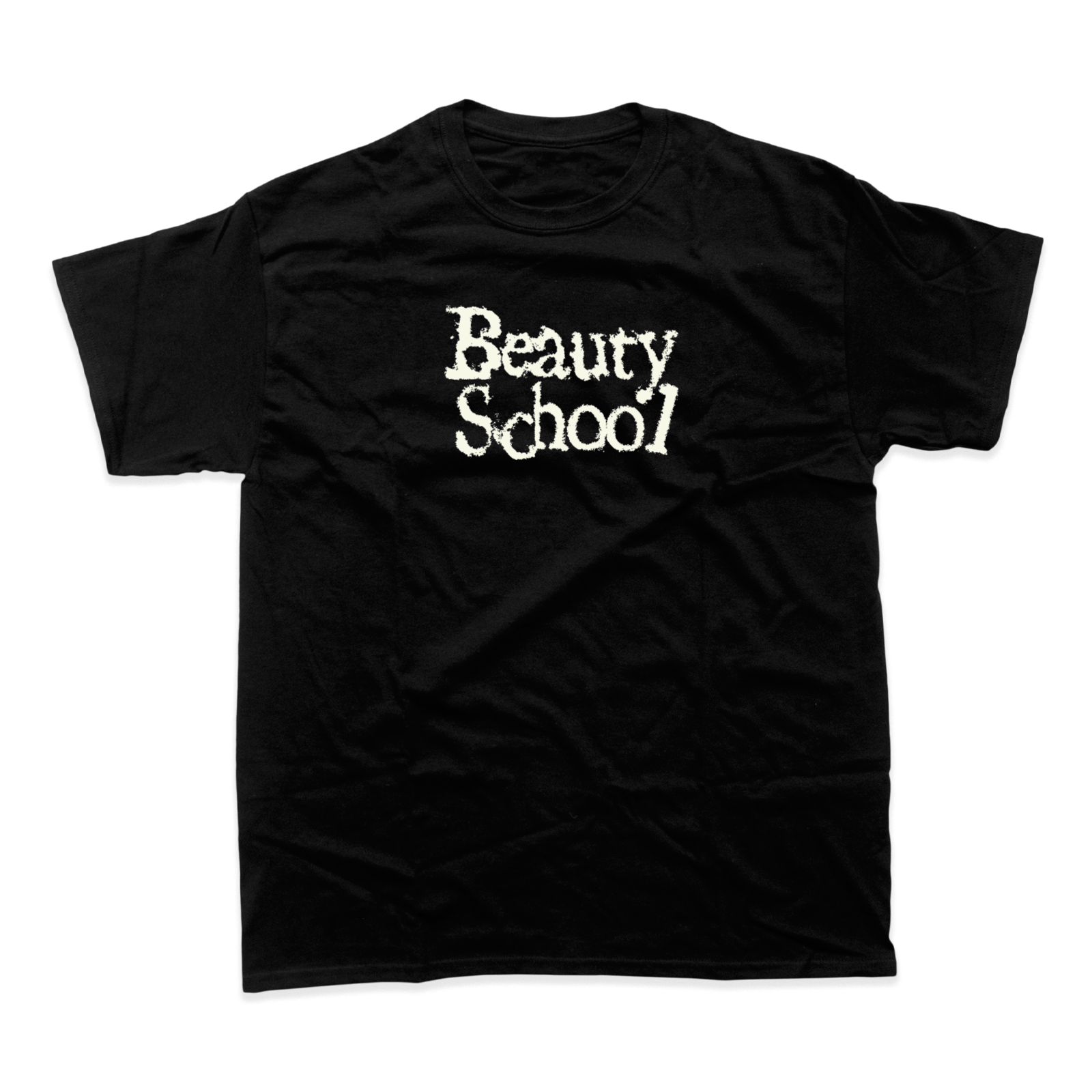 Black Beauty School Logo T-Shirt featuring bold beauty school logo design