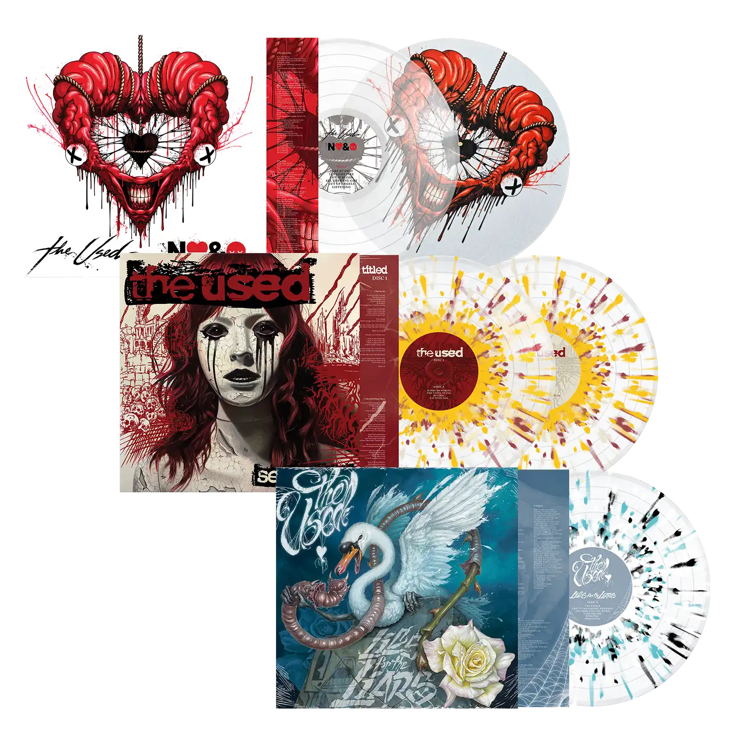 The Used 25 Years Vinyl Bundle with Slam Dunk UK/EU Exclusive Glass Clear Records