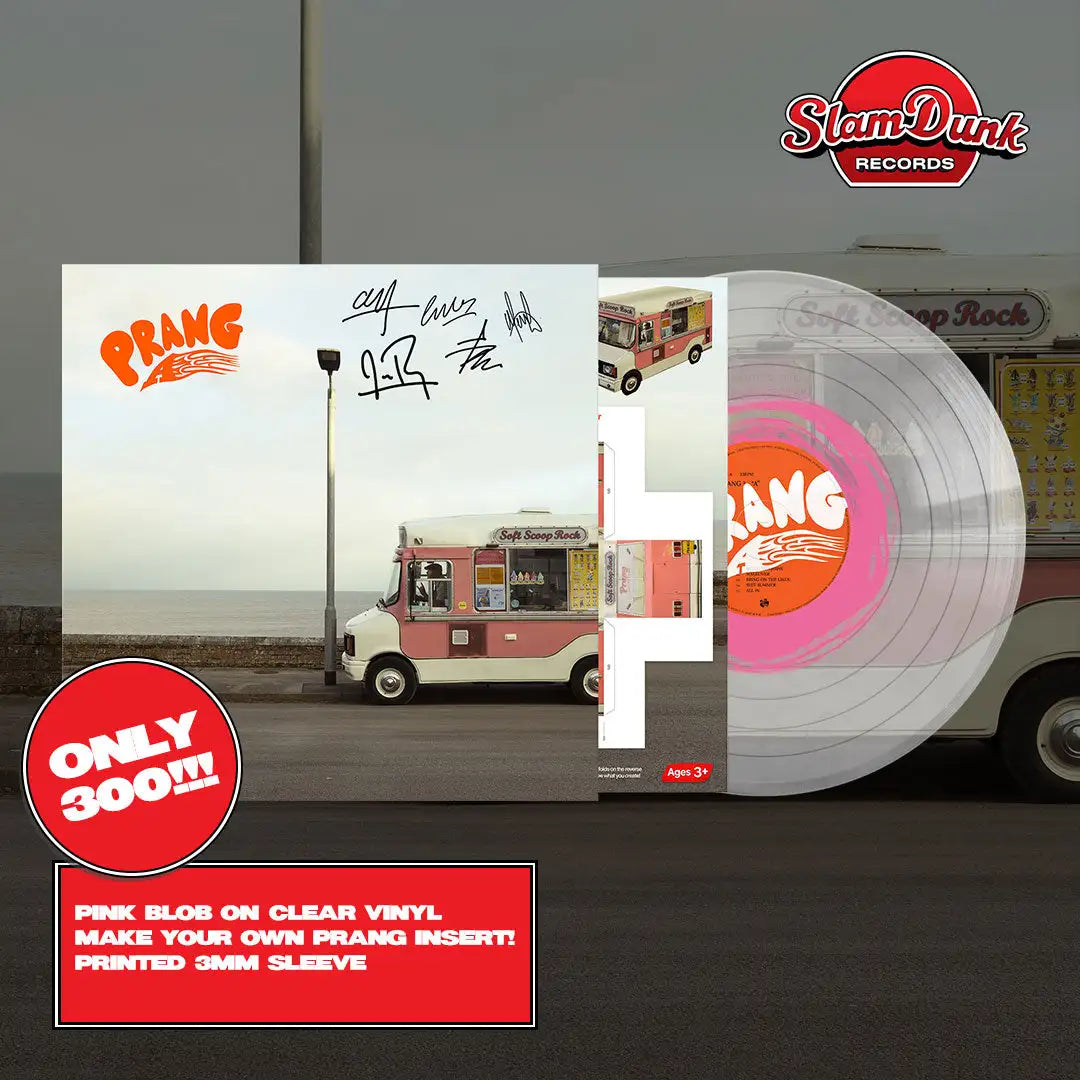 Pink PRANG LP vinyl record slam dunk on clear with printed 3mm sleeve