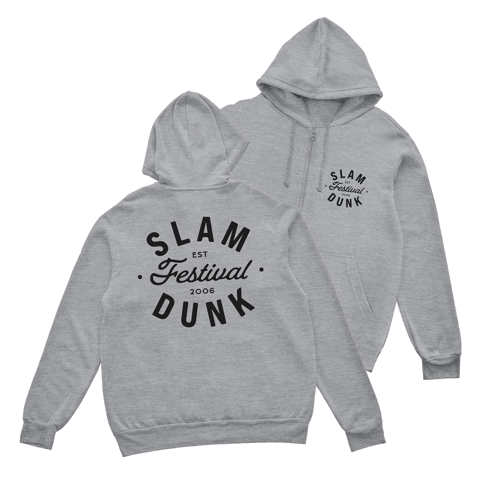 Gray hooded sweatshirt from SINCE 06 HOODIE collection displayed on mannequin