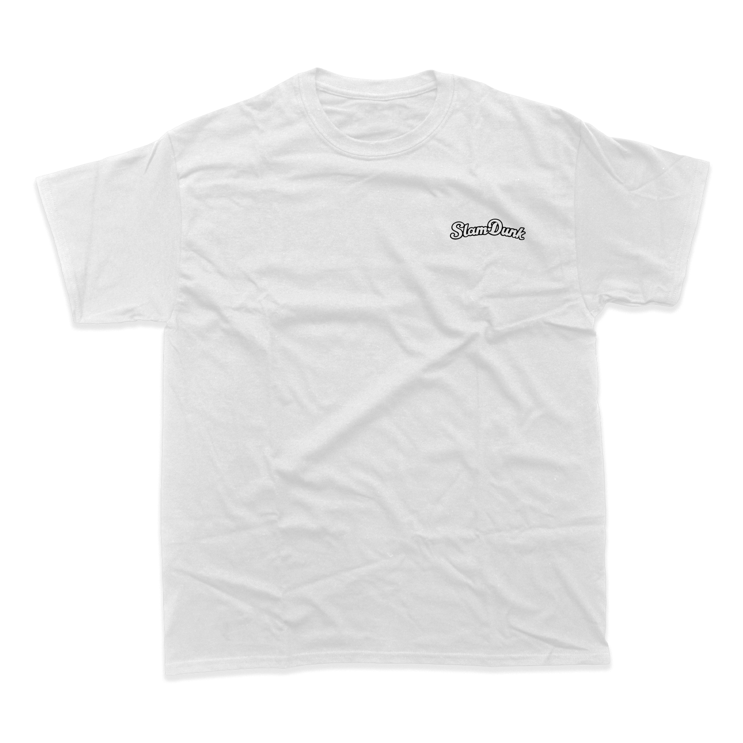 White SLAM DUNK logo T-Shirt in soft combed cotton with printed design