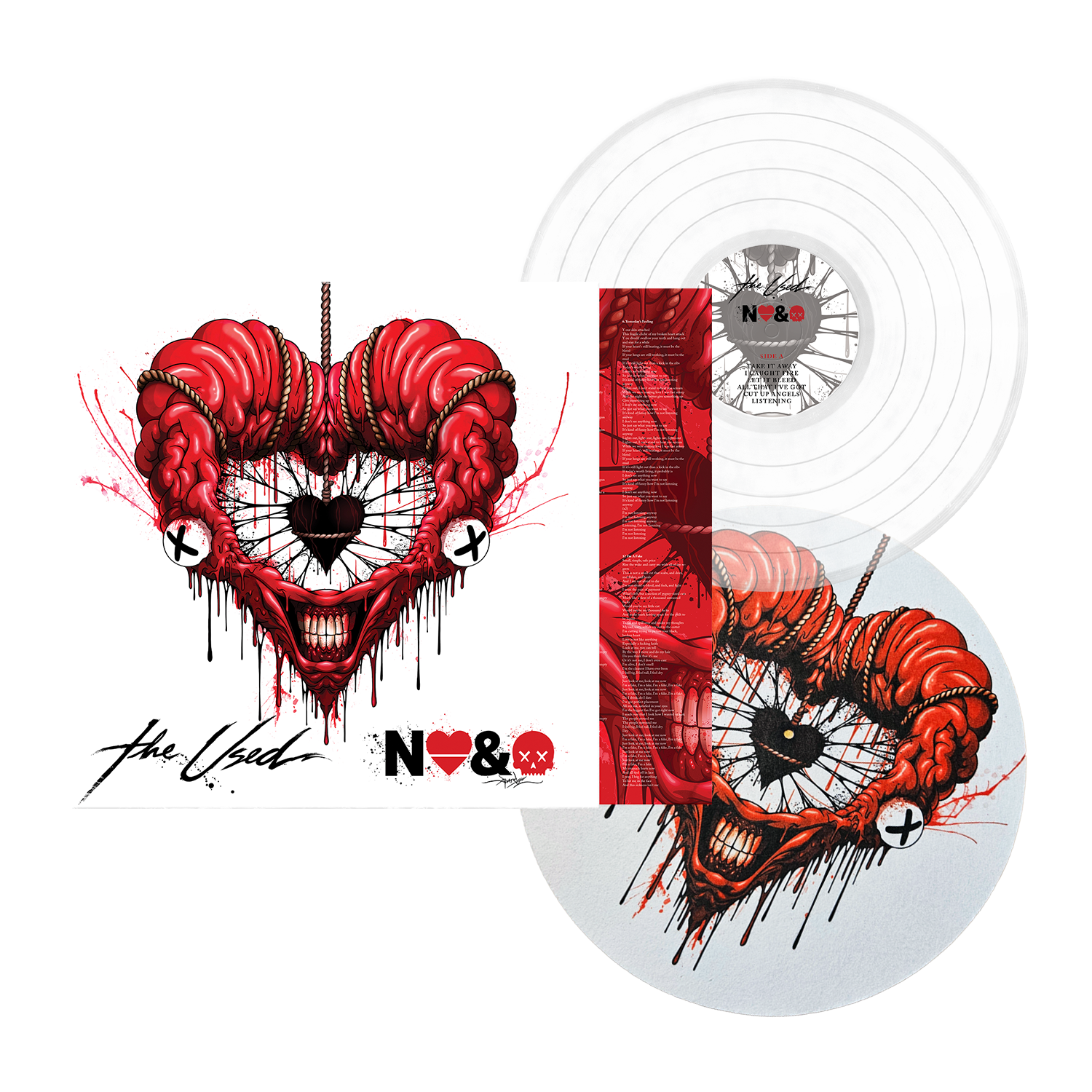 The Used album cover and glass clear vinyl for In Love and Death, a slam dunk collectible