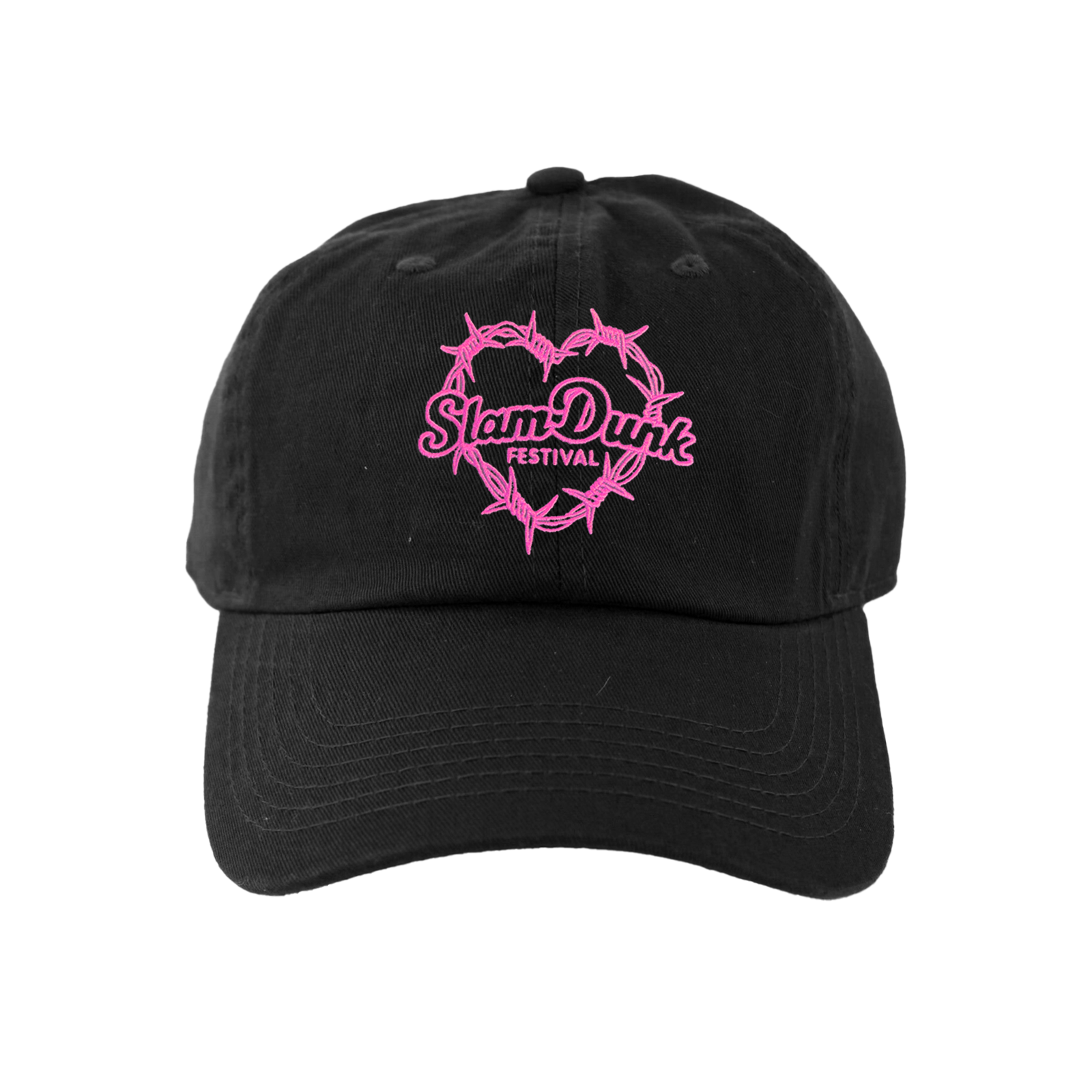 Black wire heart cap with pink heart-shaped barbed wire design for stylish wear